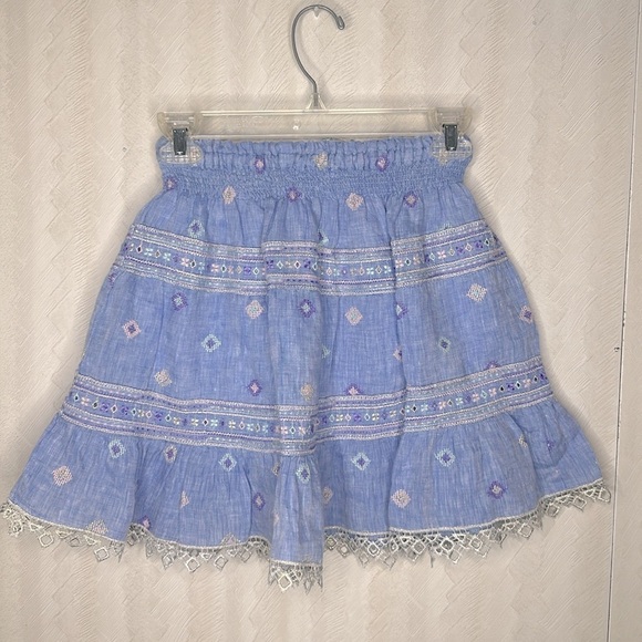 🔥 TEMPTATION POSITANO Chiesa Nuova embroidered Linen skirt MADE IN ITALY small - Picture 3 of 11